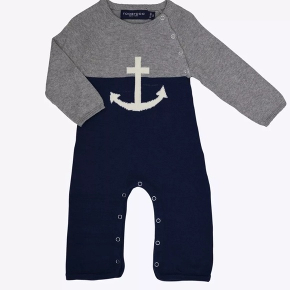 Toobydoo Baby Boys One Piece Jumpsuit Blue White Size 6-12 Months - Picture 1 of 3